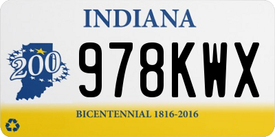 IN license plate 978KWX