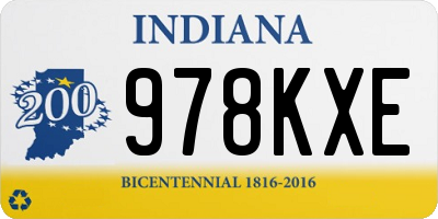 IN license plate 978KXE