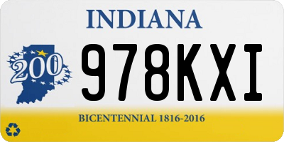 IN license plate 978KXI