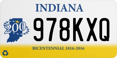 IN license plate 978KXQ
