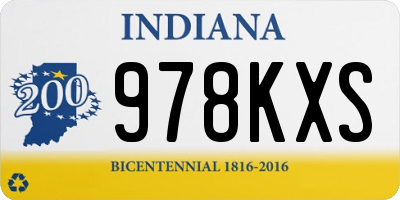 IN license plate 978KXS
