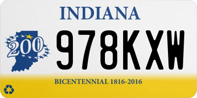 IN license plate 978KXW