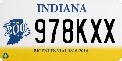 IN license plate 978KXX