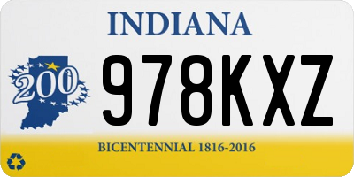 IN license plate 978KXZ