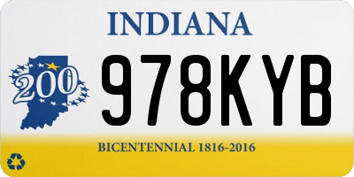 IN license plate 978KYB