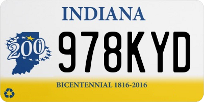 IN license plate 978KYD