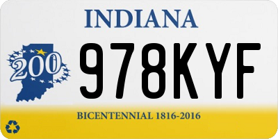 IN license plate 978KYF