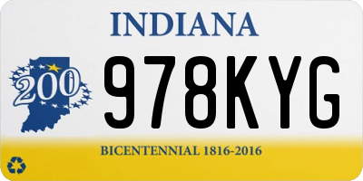 IN license plate 978KYG