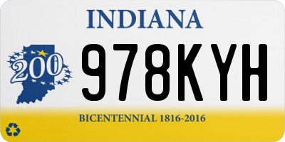 IN license plate 978KYH