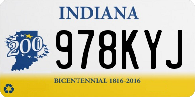 IN license plate 978KYJ