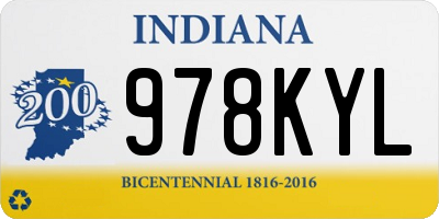 IN license plate 978KYL