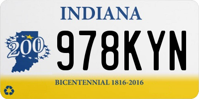 IN license plate 978KYN
