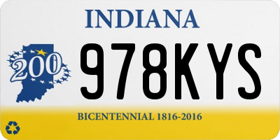 IN license plate 978KYS