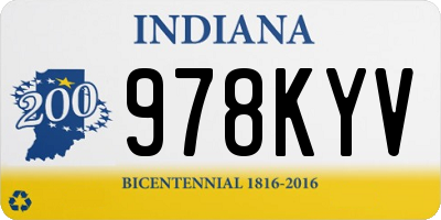 IN license plate 978KYV