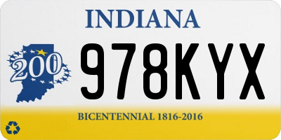 IN license plate 978KYX