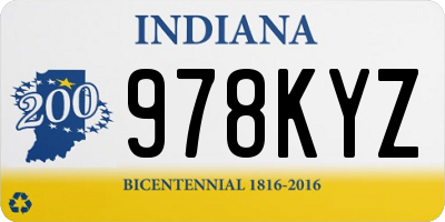 IN license plate 978KYZ