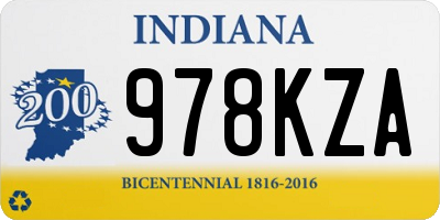 IN license plate 978KZA
