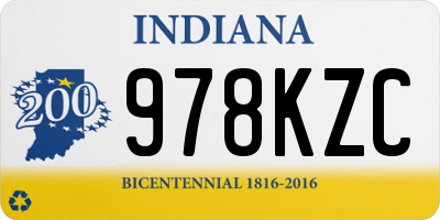 IN license plate 978KZC