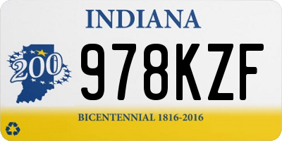 IN license plate 978KZF