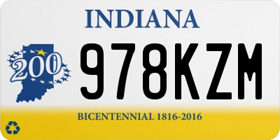 IN license plate 978KZM