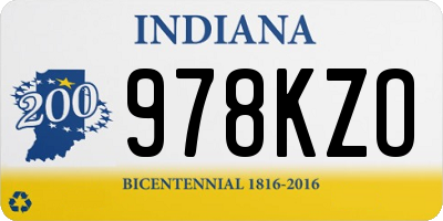 IN license plate 978KZO
