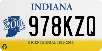 IN license plate 978KZQ