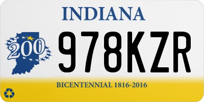 IN license plate 978KZR