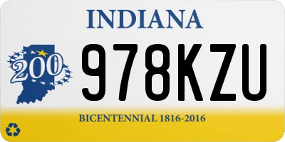 IN license plate 978KZU