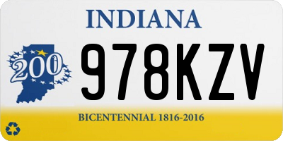 IN license plate 978KZV
