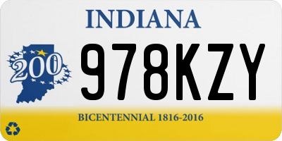 IN license plate 978KZY