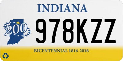IN license plate 978KZZ