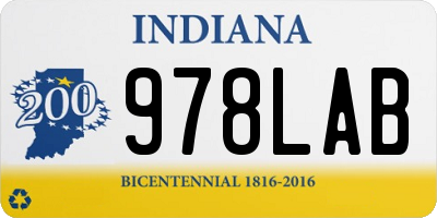 IN license plate 978LAB