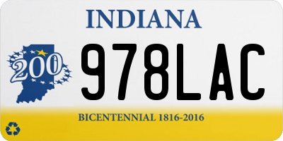 IN license plate 978LAC