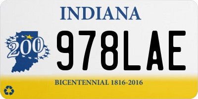 IN license plate 978LAE