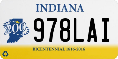 IN license plate 978LAI