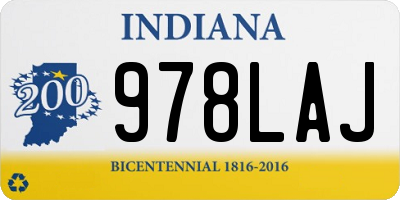 IN license plate 978LAJ