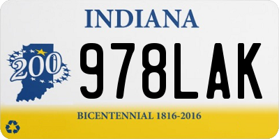 IN license plate 978LAK