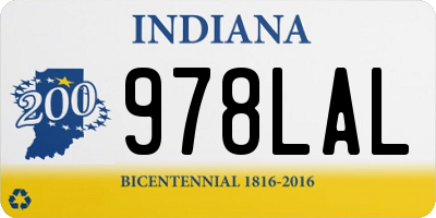 IN license plate 978LAL
