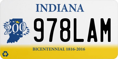 IN license plate 978LAM