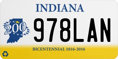 IN license plate 978LAN