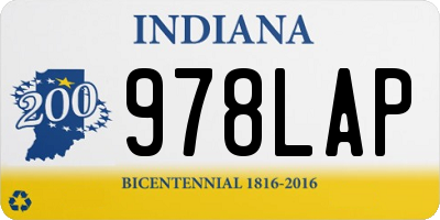 IN license plate 978LAP