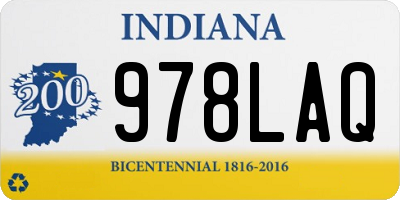 IN license plate 978LAQ
