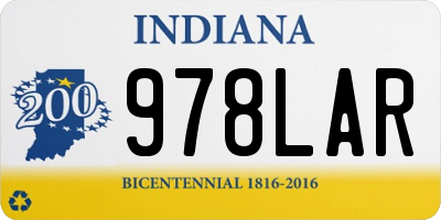 IN license plate 978LAR