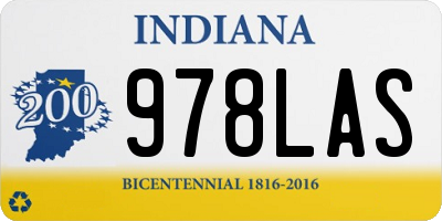 IN license plate 978LAS