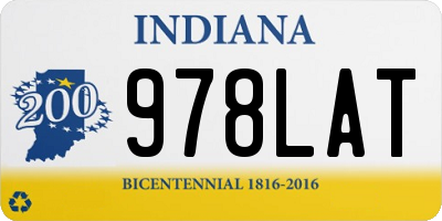 IN license plate 978LAT