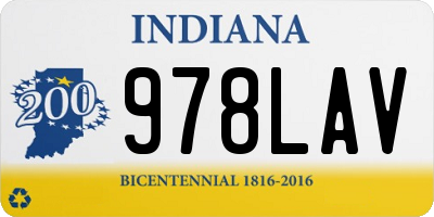 IN license plate 978LAV