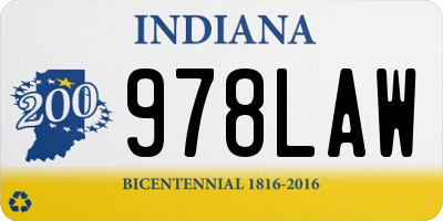 IN license plate 978LAW