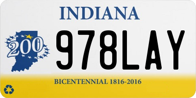 IN license plate 978LAY