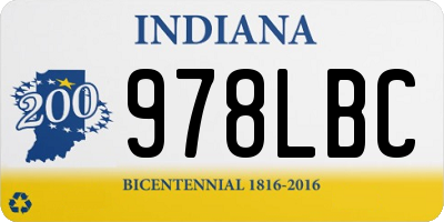 IN license plate 978LBC
