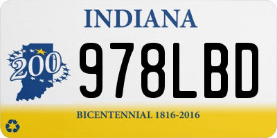 IN license plate 978LBD